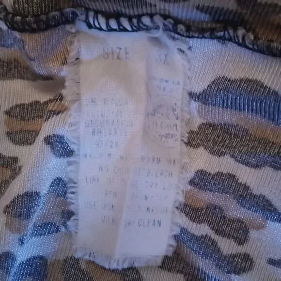 Vintage Marcie Stuart Union Made Leopard Print Lace Panel Slip Dress Size 3X - Picture 7 of 7